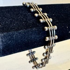 Stunning Vintage Sterling Silver Bracelet Length 8" Unisex Mid Century Modern